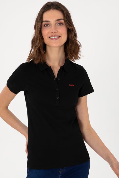 Uspa Black Basic Polo shirt