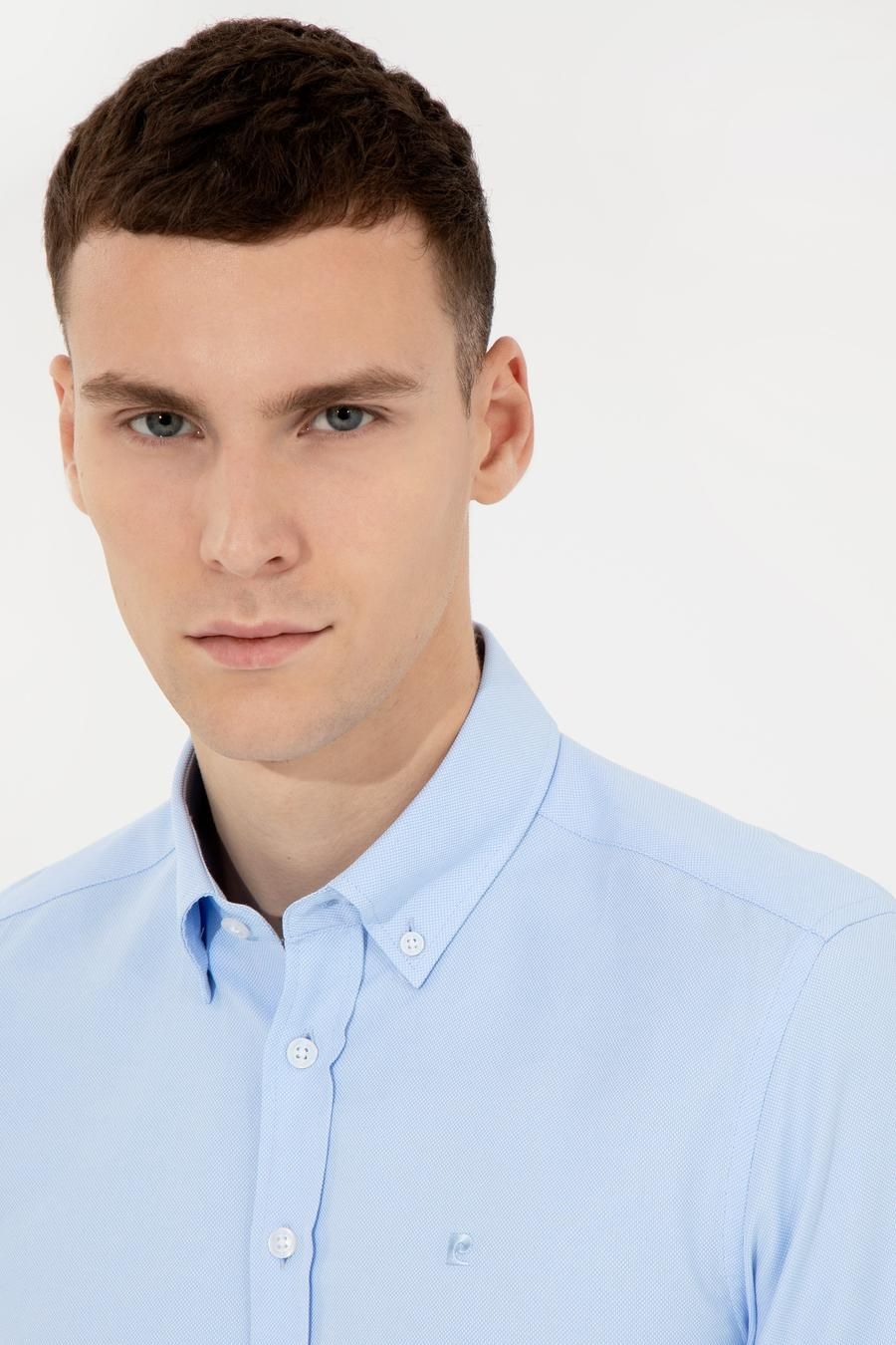 Pierre Cardin Men's Regular Blue Shirt
