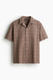 H&M REGULAR FIT TEXTURED-WEAVE RESORT SHIRT