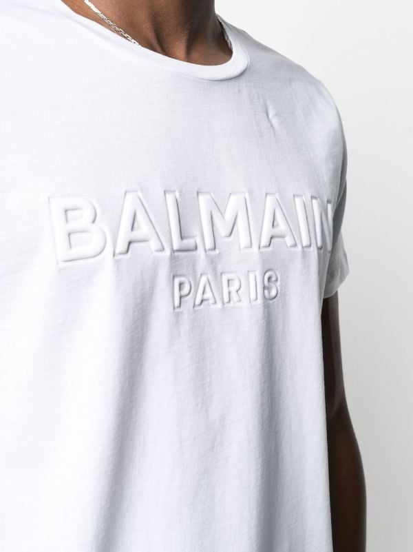 BALMAIN LOGO EMBOSSED T-SHIRT