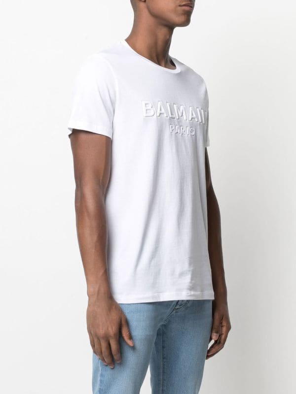 BALMAIN LOGO EMBOSSED T-SHIRT