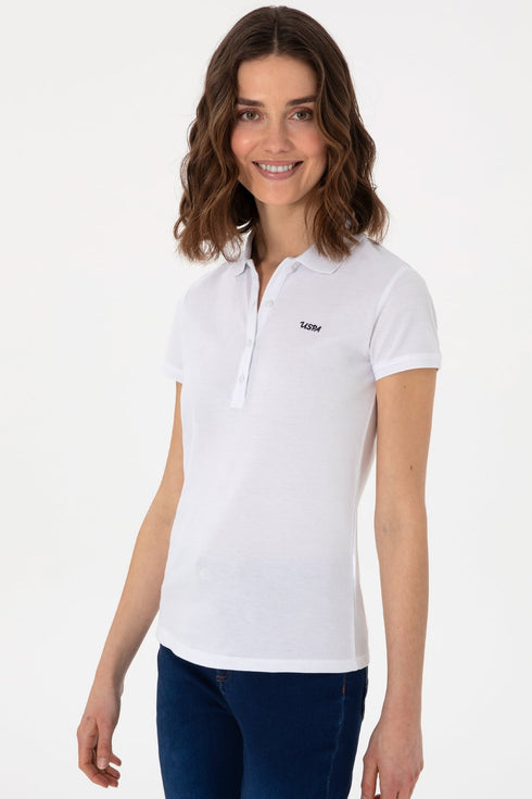 Uspa White Basic Polo Shirt