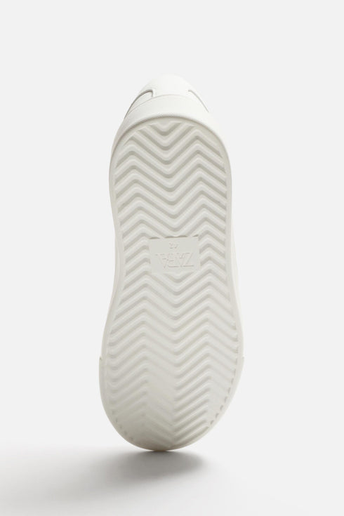 ZARA MONOCHROME CHUNKY TRAINERS WHITE