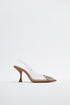 ZARA EMBELLISHED VINYL HIGH-HEEL SHOES