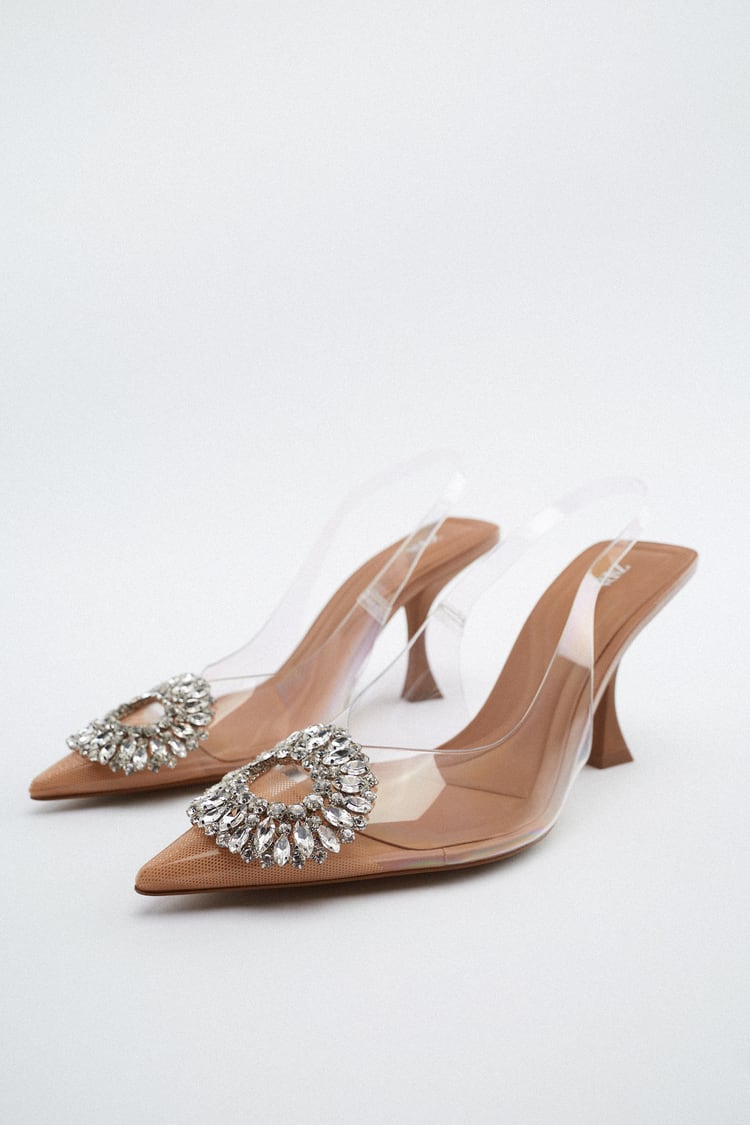 ZARA EMBELLISHED VINYL HIGH-HEEL SHOES