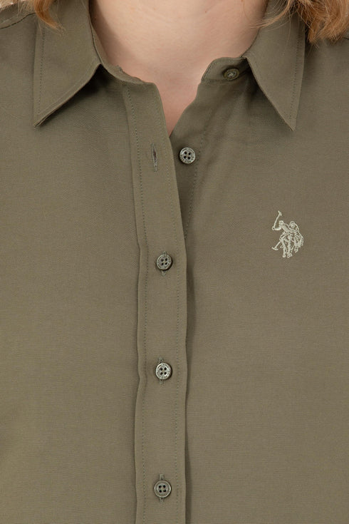 USPA KHAKI COTTON SHIRT
