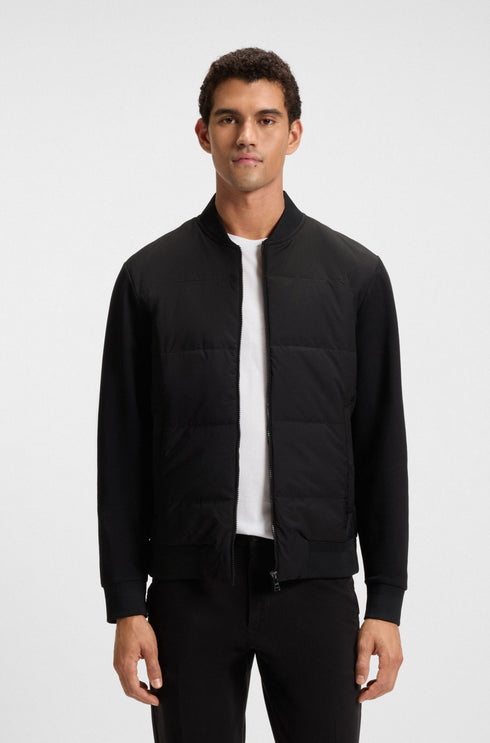 BOSS ZIP-UP SWEATSHIRT WITH PADDED FRONT Black