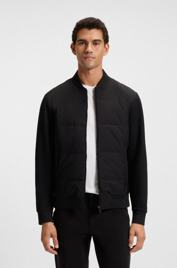 BOSS ZIP-UP SWEATSHIRT WITH PADDED FRONT Black
