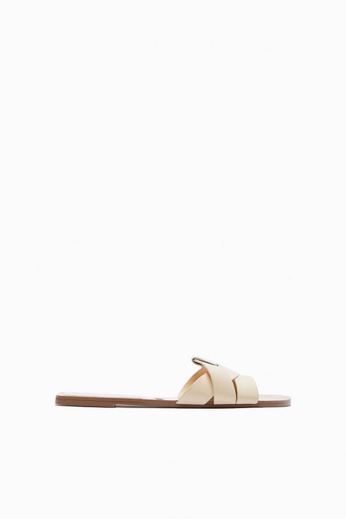 ZARA FLAT LEATHER CRISS-CROSS STRAP SANDALS