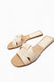 ZARA FLAT LEATHER CRISS-CROSS STRAP SANDALS