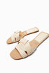 ZARA FLAT LEATHER CRISS-CROSS STRAP SANDALS
