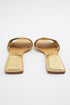 ZARA FLAT CRISS-CROSS LEATHER SLIDER SANDALS