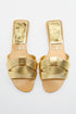 ZARA FLAT CRISS-CROSS LEATHER SLIDER SANDALS