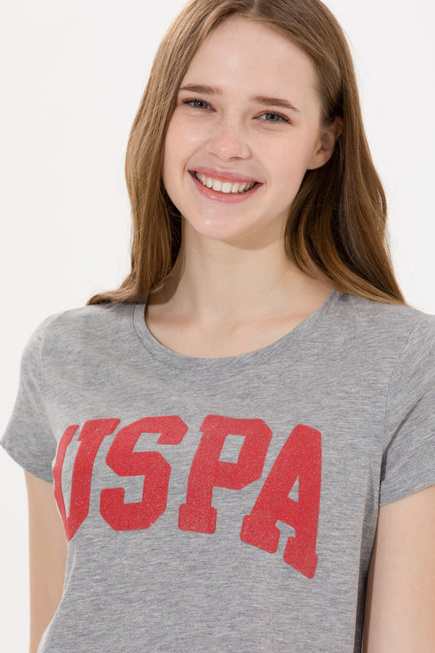 U.S POLO ASSN GREY CREW NECK T.SHIRT