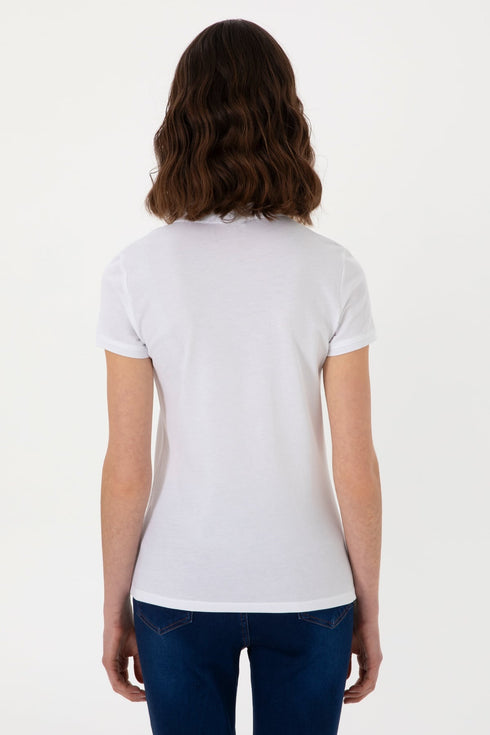 Uspa White Basic Polo Shirt