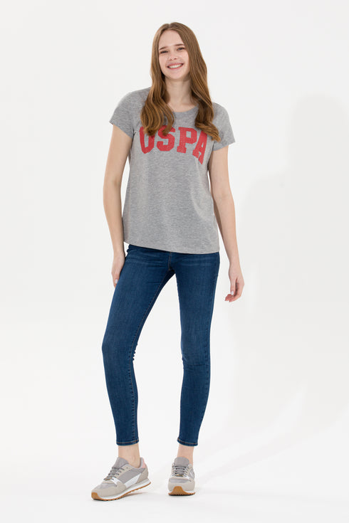 U.S POLO ASSN GREY CREW NECK T.SHIRT