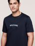 TOMMY HILFIGER SCROLL GRAPHIC TEE NAVY BLUE SLIM-FIT