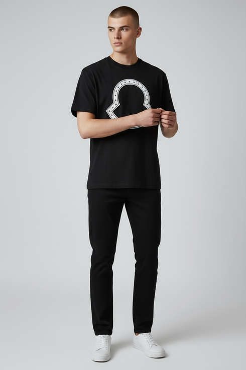 MONCLER CREW NECK T-SHIRT - BLACK