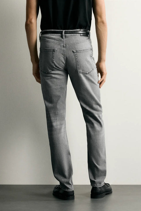 ZARA BASIC SLIM FIT LIGHT GREY JEANS
