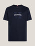 TOMMY HILFIGER SCROLL GRAPHIC TEE NAVY BLUE SLIM-FIT