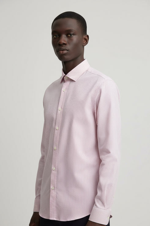 ZARA PINK STRIPE SLIM FIT SHIRT