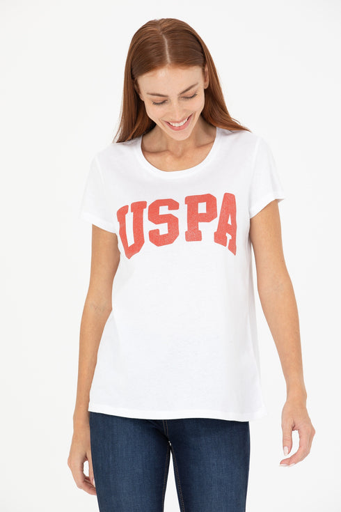 U.S POLO ASSN WHITE CREW NECK T.SHIRT