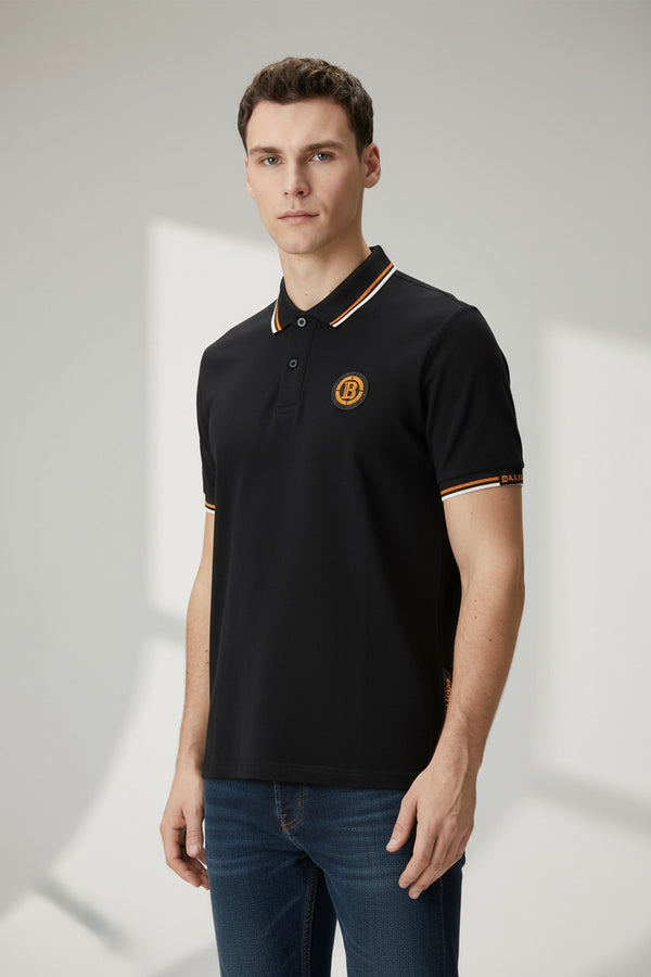 Balmain Tip Collar Patch Logo Polo
