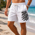 BALMAIN Logo Graphic Swim Shorts White