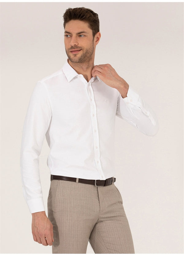 Pierre Cardin Men's Regular White Shirt