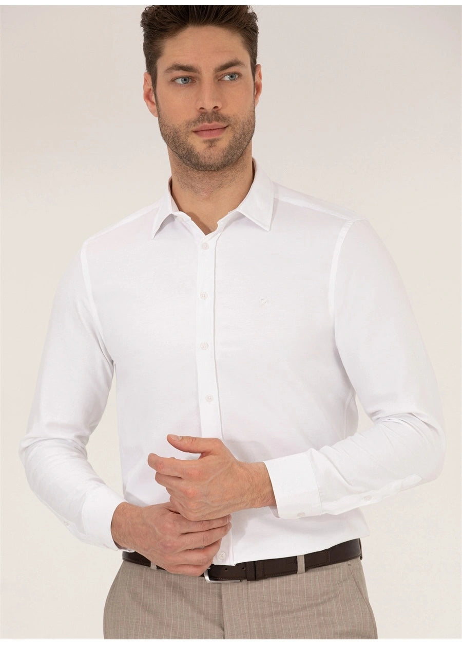 Pierre Cardin Men's Regular White Shirt