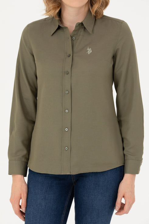 USPA KHAKI COTTON SHIRT