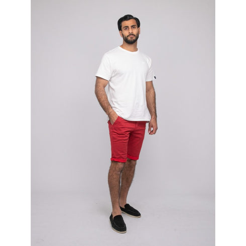 Ritchie Cotton Chino Printed Short Red