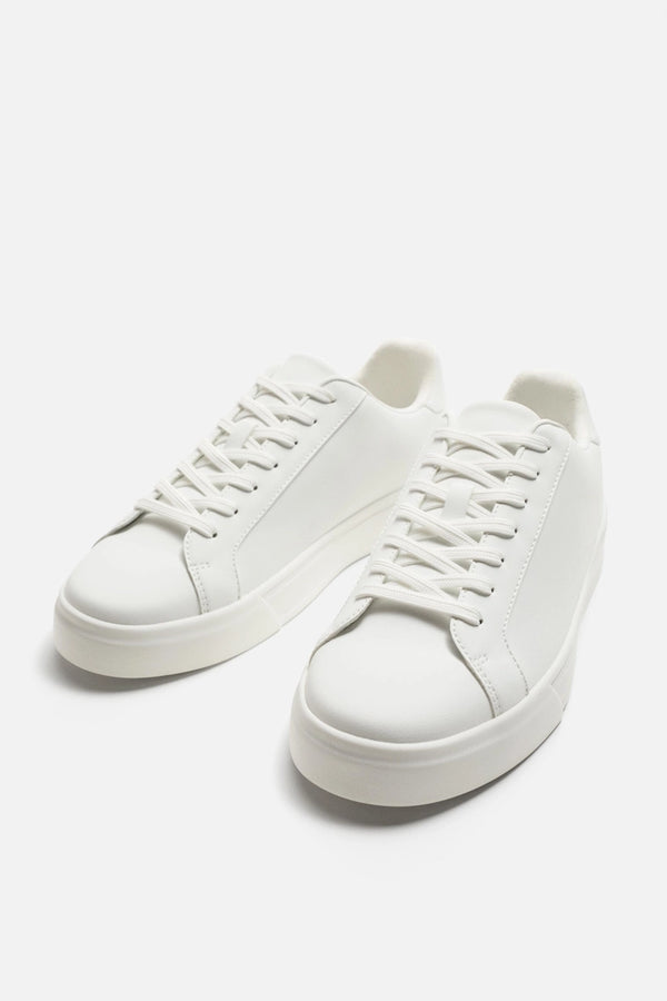 ZARA MONOCHROME CHUNKY TRAINERS WHITE