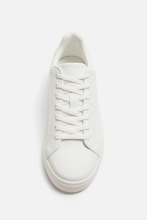 ZARA MONOCHROME CHUNKY TRAINERS WHITE