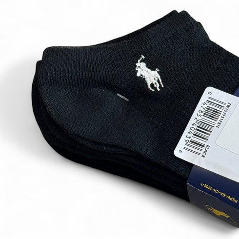 Ralph Lauren Black Low Cut Socks Pack Of 6