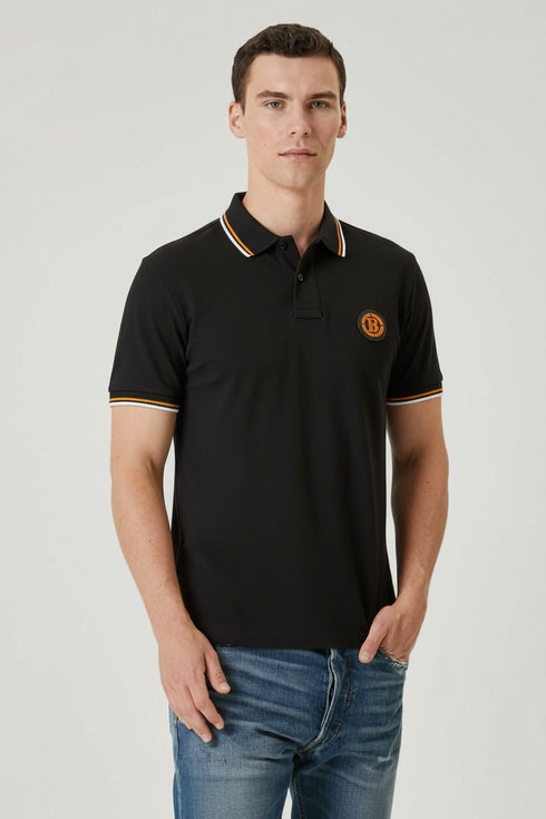 Balmain Tip Collar Patch Logo Polo