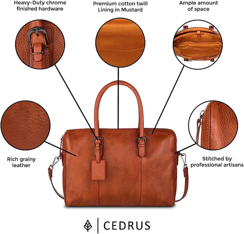 CEDRUS LAPTOP BAG TOP GRAIN LEATHER BRIEFCASE