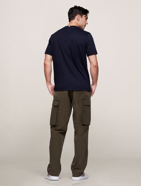 TOMMY HILFIGER SCROLL GRAPHIC TEE NAVY BLUE SLIM-FIT