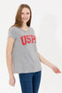 U.S POLO ASSN GREY CREW NECK T.SHIRT