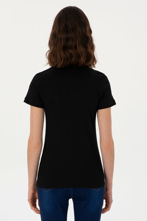 Uspa Black Basic Polo shirt