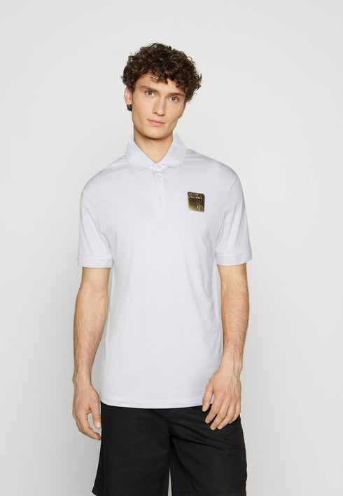 A|X ARMANI EXCHANGE METALLIC LOGO POLO