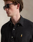 Ralph Lauren Button Down Linen Shirt Slim Fit Black