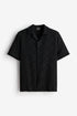H&M REGULAR FIT CROCHET-LOOK RESORT SHIRT