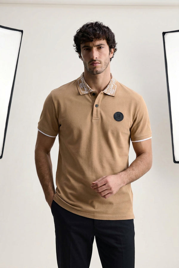 Balmain Beige Polo Slim Fit