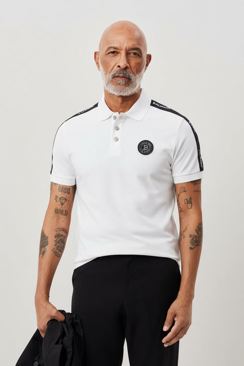 Balmain Patch Logo Shoulder Polo