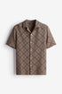 H&M REGULAR FIT CROCHET-LOOK RESORT SHIRT
