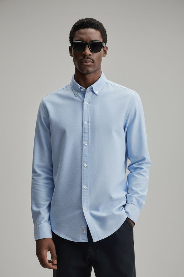 ZARA BUTTON DOWN OXFORD COTTON SHIRT Sky Blue