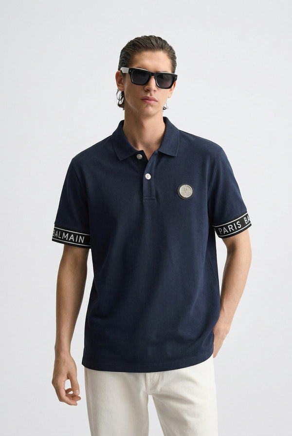 Balmain Navy Blue Polo Slim Fit
