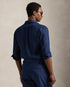 Ralph Lauren Button Down Linen Shirt Slim Fit Navy Blue