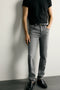 ZARA BASIC SLIM FIT LIGHT GREY JEANS